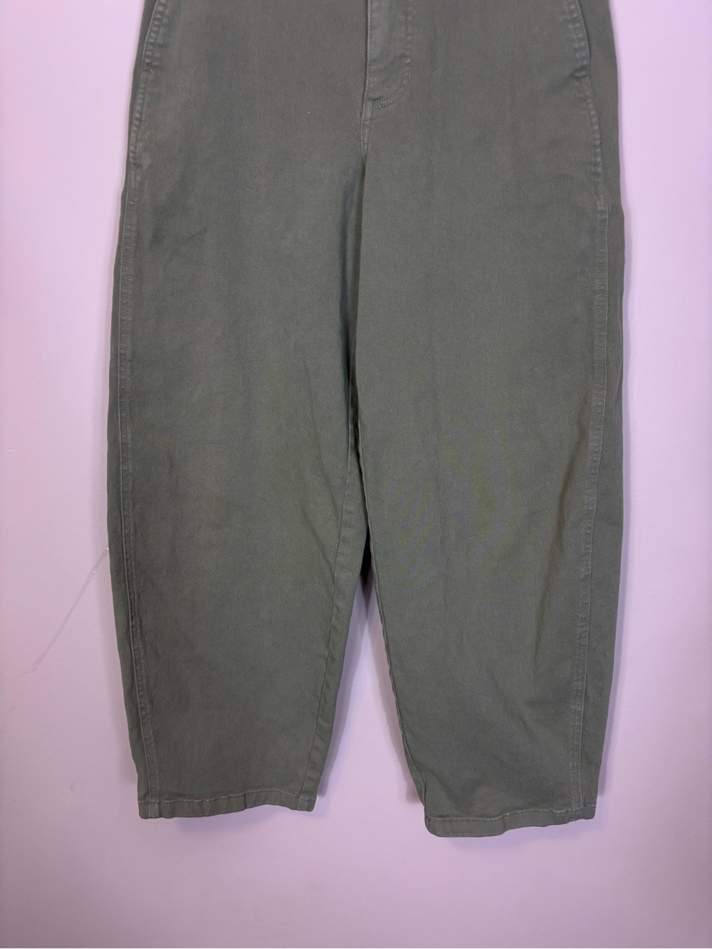 Everlane Olive Green Organic Cotton Barrel Leg Jeans 4R - Picture 4 of 9